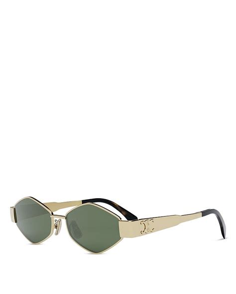 CELINE Metal Triomphe Geometric Sunglasses, 54mm